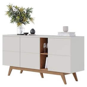 Aparador Buffet Noronha Off White Matte Freijó - Colibri