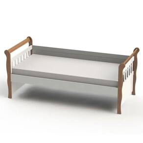 Cama Babá Júlia Branco Acetinado Amadeirado - Carolina Móveis