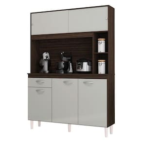 Cozinha Kit Duda 120 Cm Chocolate Off White - Poquema