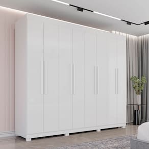 Guarda Roupa Casal 8 Portas e 04 Gavetas Milano Premium Branco