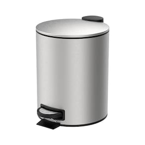 Lixeira Banheiro E Cozinha Inox Pedal Spin 12 Litros Brinox