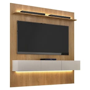 Home Suspenso Frisado Ambiente Curitiba 180 Cinamomo Off White Com Led - Valdemóveis