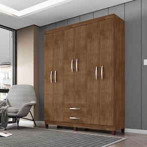 Guarda Roupa Casal Ambiente Mogi 6 Portas Malbec - Incorplac