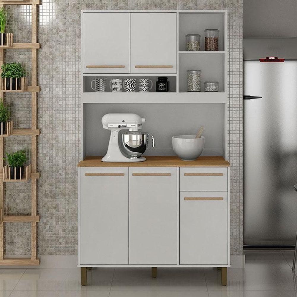 Armário De Cozinha Ambiente Ametista Branco Cinamomo - Valdemóveis