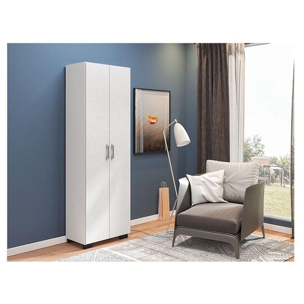 Livreiro Ambiente Office Com Portas Grandes Branco Trama - Móveis Leão