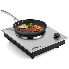 Cooktop Elétrico Portátil de Bancada com 1 Queimador, Aço Inoxidável, 110V 1500W, Cusimax, Prata