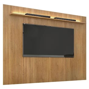 Painel Para Tv Suspenso Frisado Curitiba 2240 Cinamomo Off White Com Led - Valdemóveis