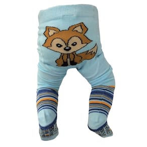 Meia Calça bebê masc Everly Azul Claro Raposa