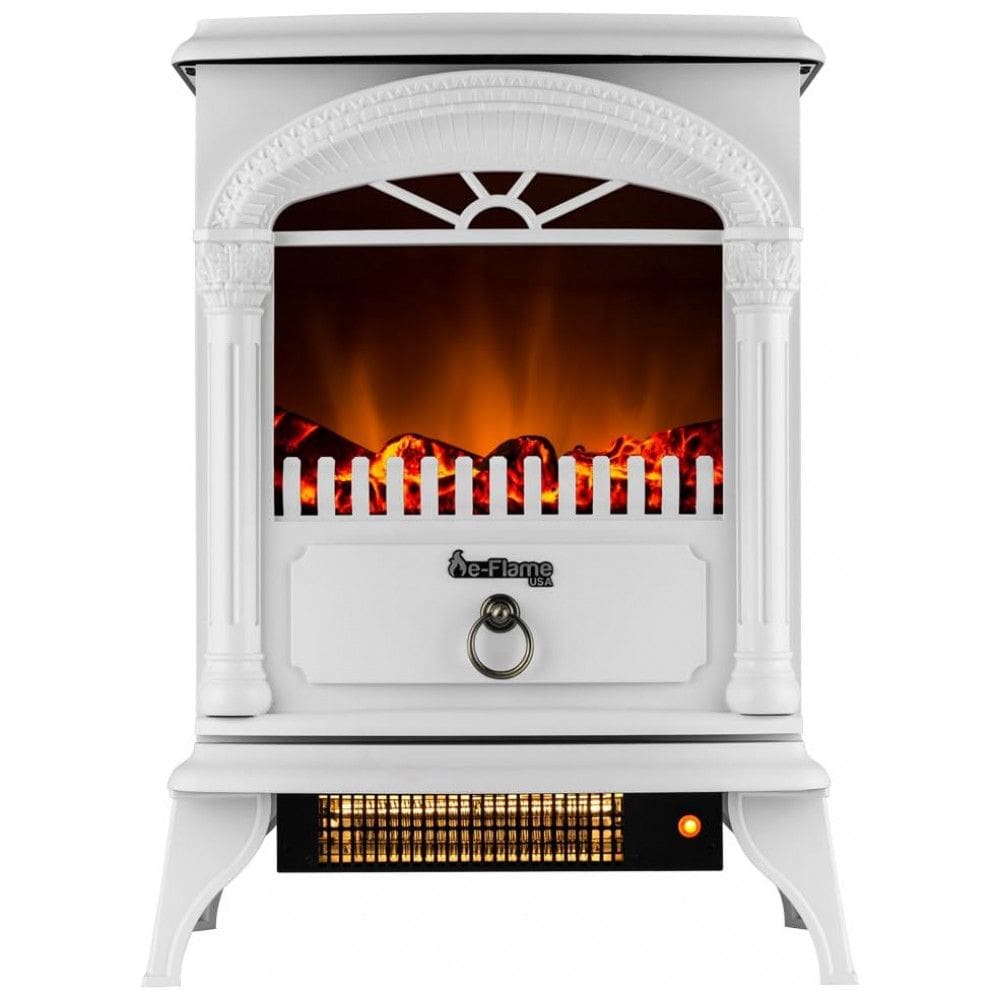 Lareira Elétrica com Chamas 3D Ajustáveis, 5115 BTU, 1500W 110v, e Flame USA, Branca