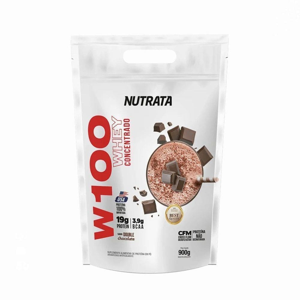 Whey Protein Concentrado W100 Nutrata 900Gr Refil Chocolate