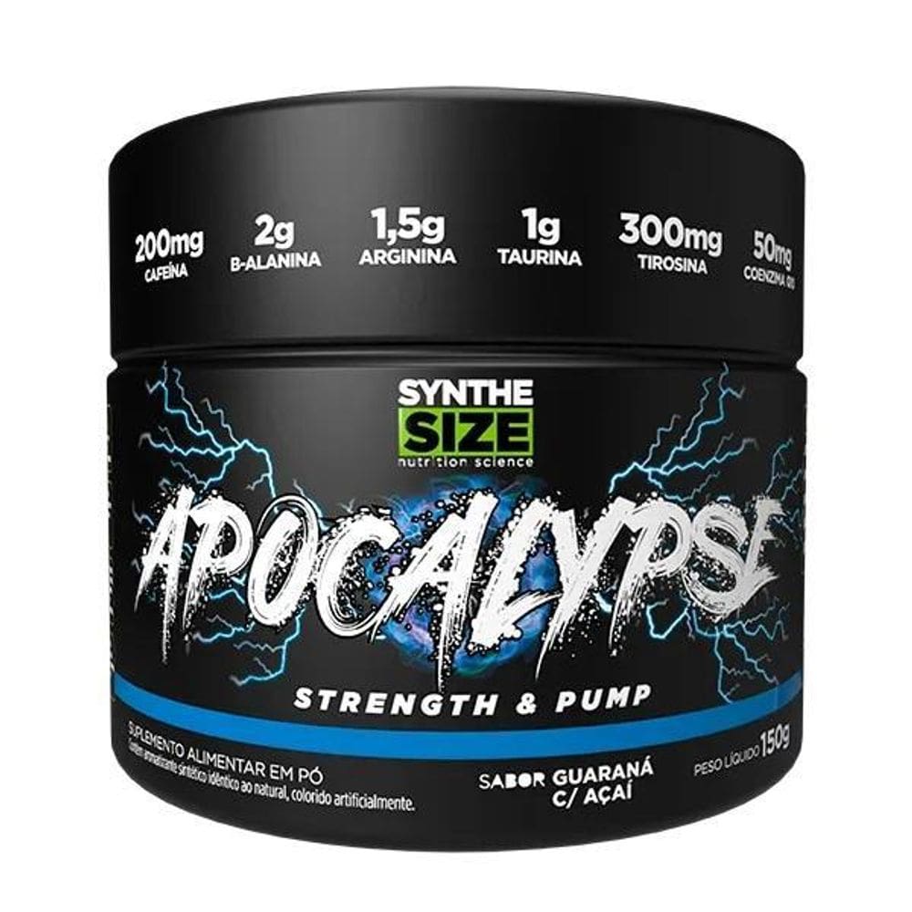 Pre Treino Apocalypse Synthesize Pote 150G Açaí Com Guaraná