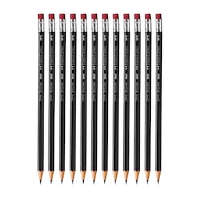 Kit c/ 12 Lápis Preto Ecolápis Max Sextavado HB N.2 C/Borracha Faber Castell