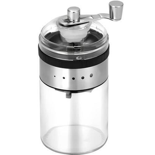 imagem-Moedor Manual De Vidro E Inox Para Café 07X17 Cm