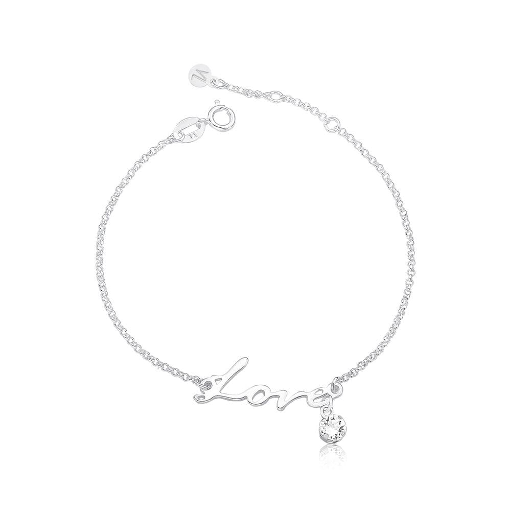 Pulseira Love com Ponto de Luz Revestida em Prata
