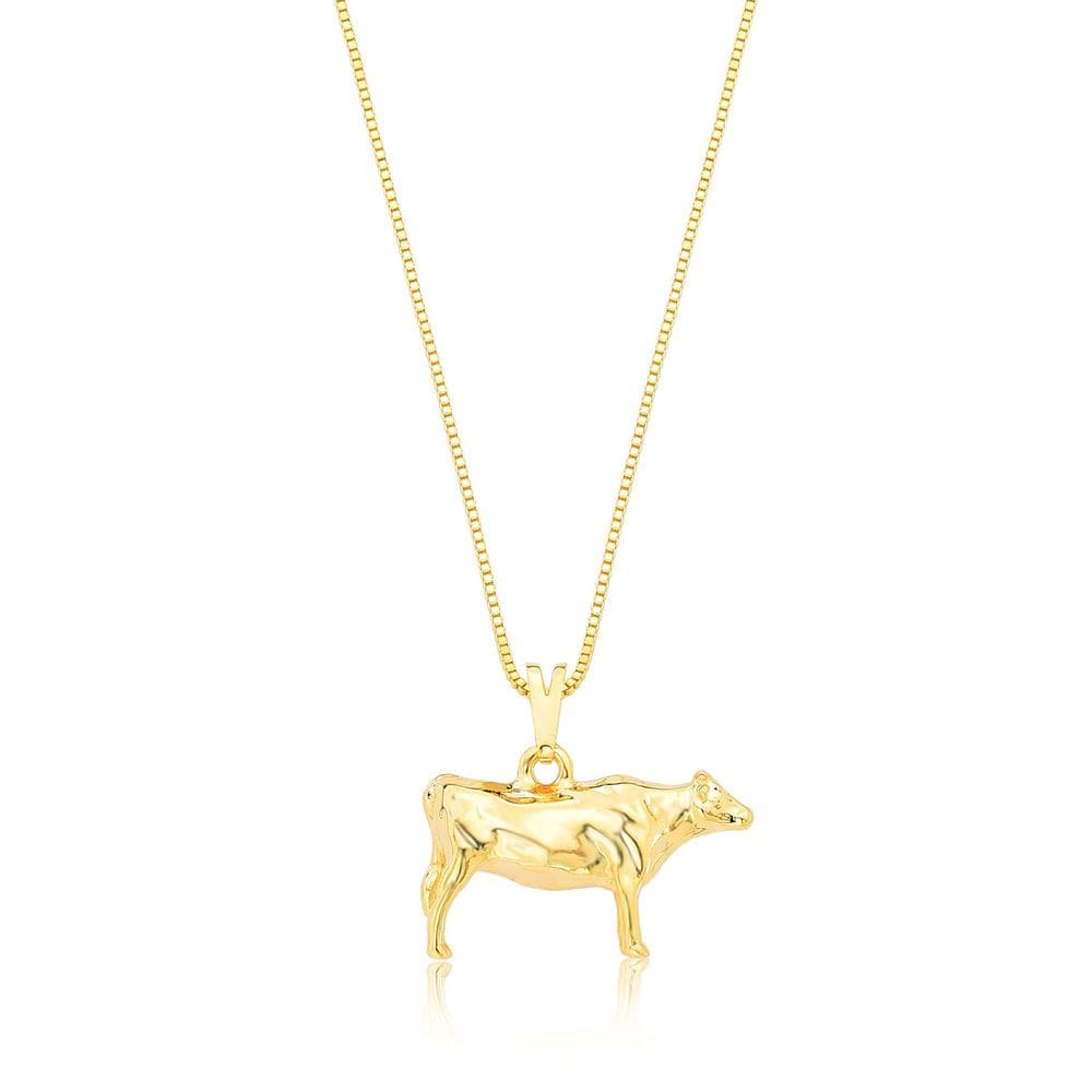 Colar Boi em Corrente Veneziana Revestido em Ouro