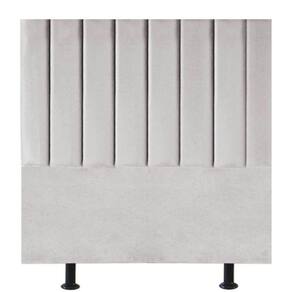 Cabeceira Estofada Cama Box Solteiro 90 Cm Taís Suede cinza Claro