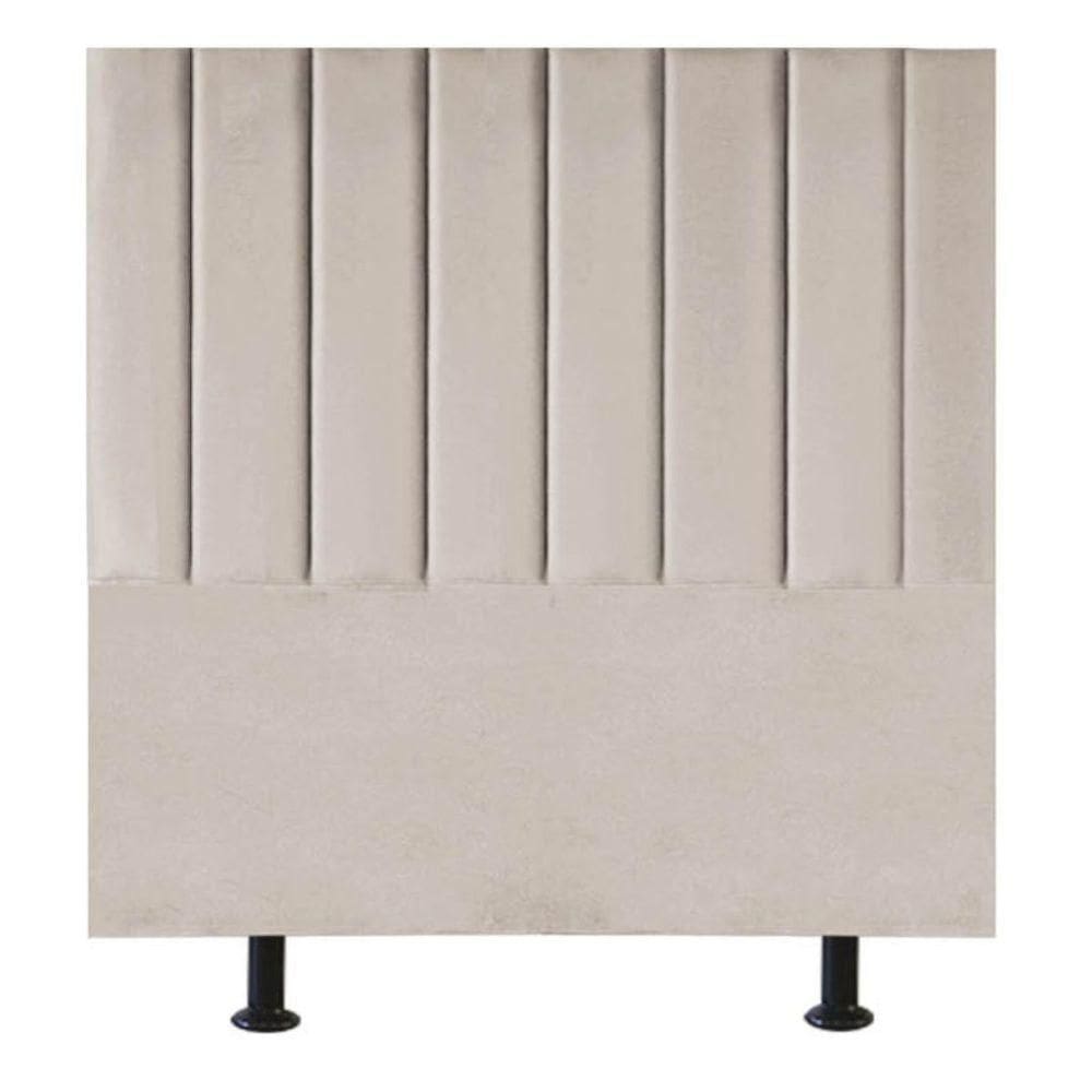 Cabeceira Estofada De Cama Casal Box 140 Cm Maisa Corino bege