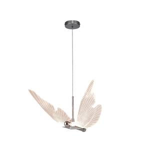 Pendente Borboleta Cromado LED 8W 3000K