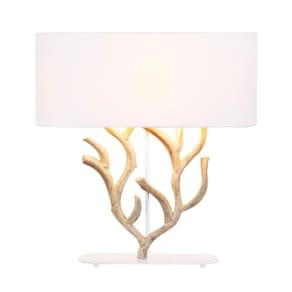 Abajur / Luminária De Mesa O`thentique Modelo Coral De Fogo Oval