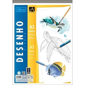 Caderno Colado Desenho A3 Branco Académie 20 Folhas Tilibra