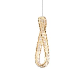 Lustre Pendente Nordecor Lezie In 2741 Ouro Brilho Led Bivolt