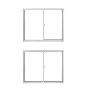 Kit com 2 Janelas de Alumínio de Correr 100x100cm Vidro Liso Linha Soft Mgm Branco