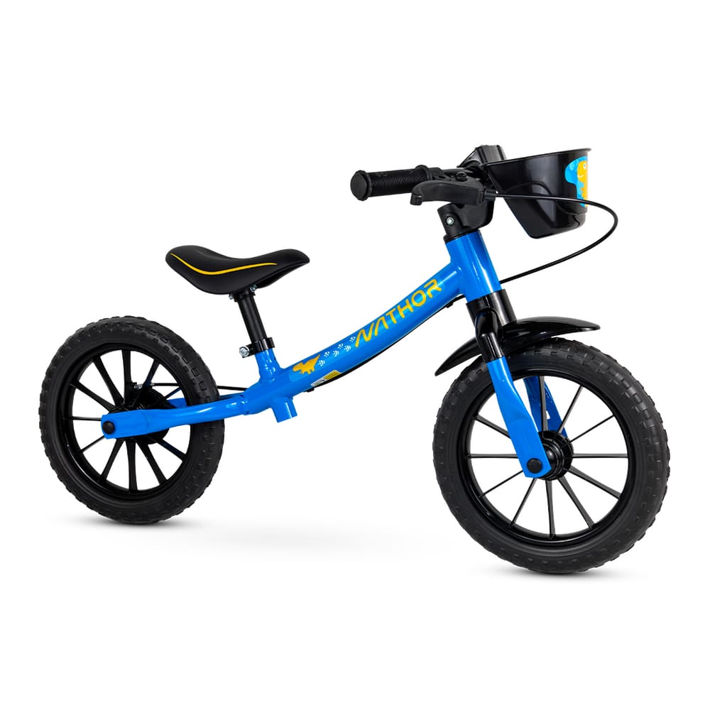 Bicicleta De Equilíbrio Sem Pedal Infantil Aro 12 Bike Balance Masculina Nathor Com Banco Regulável