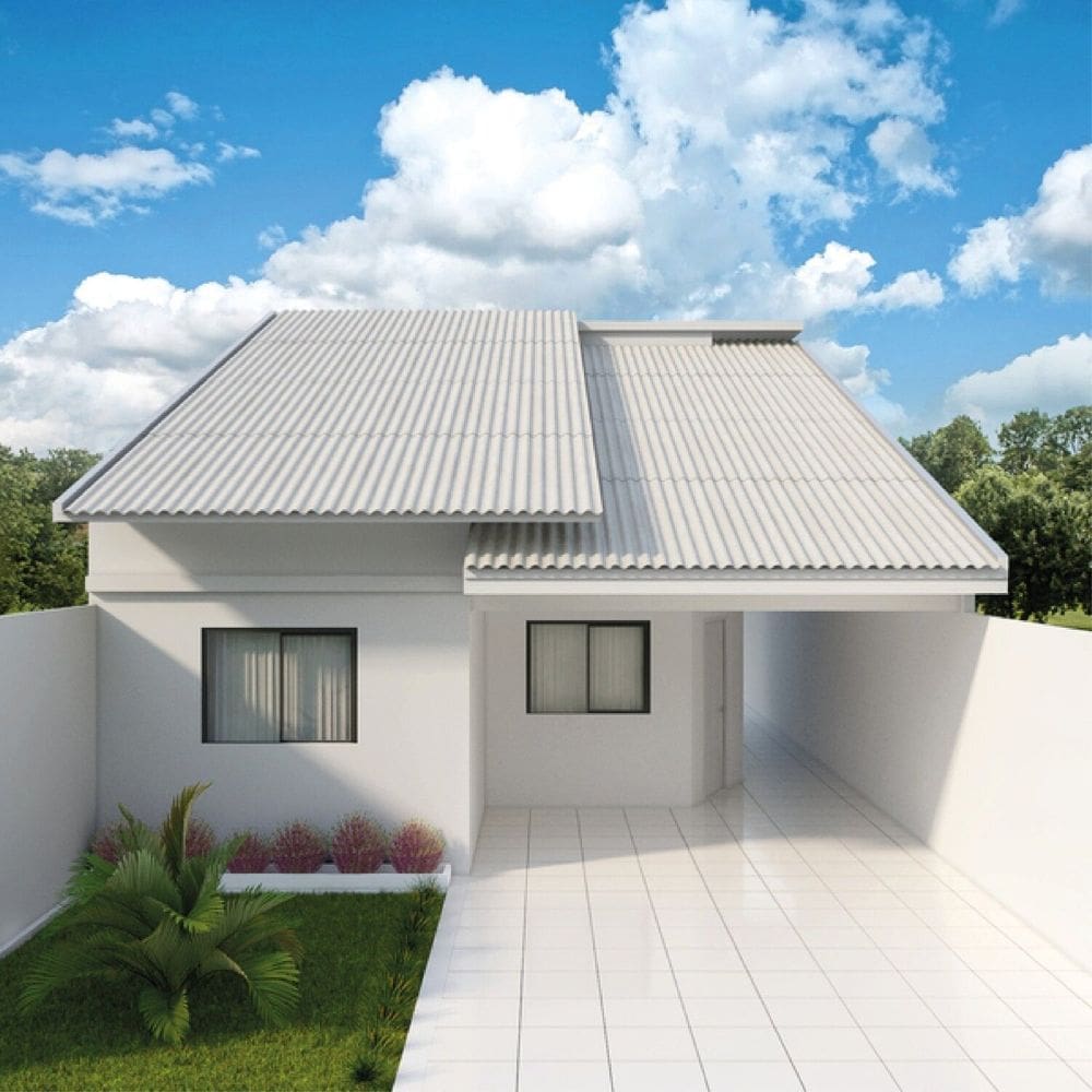 Telha de Fibrocimento 244x050x4mm - caixa com 10 Unidade - Cinza