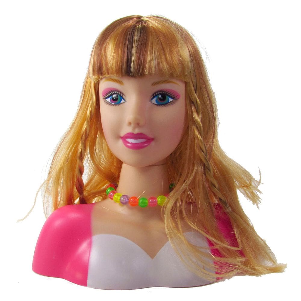 Cabeça de Boneca Infantil para Pentear de Plástico 20cm