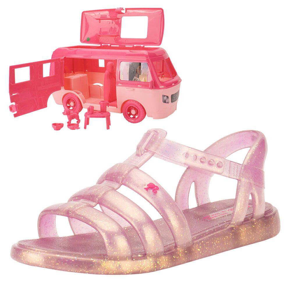 Kit Sandália Infantil Barbie Road Trip E Motorhome Grendene Kids 23071