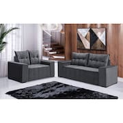 Conjunto Sofá de Veludo 3 e 2 lugares ESTILO ESTOFADOS Las Vegas 2,00x1,50m "Cinza"