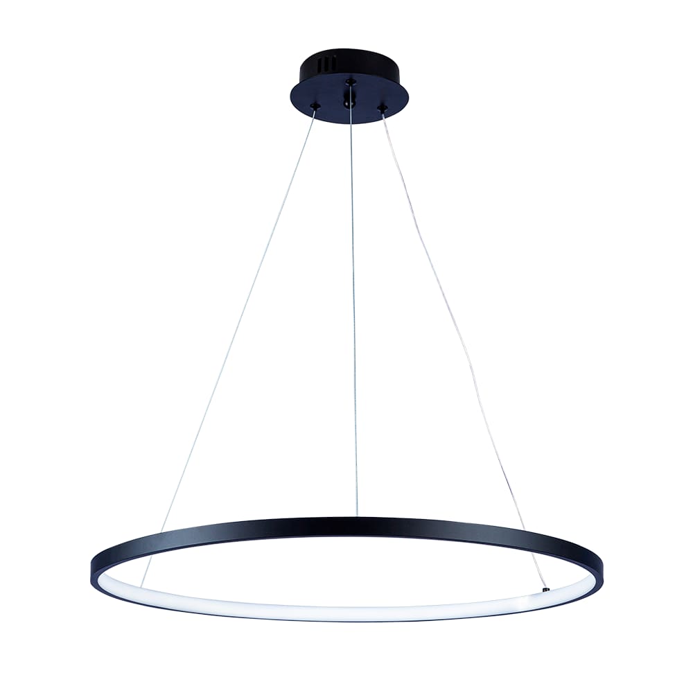 Pendente Lustre Led Moderno 1 Aro Arco Anel Atenas 60cm 29W 6500K Bivolt Pronto Para Instalar