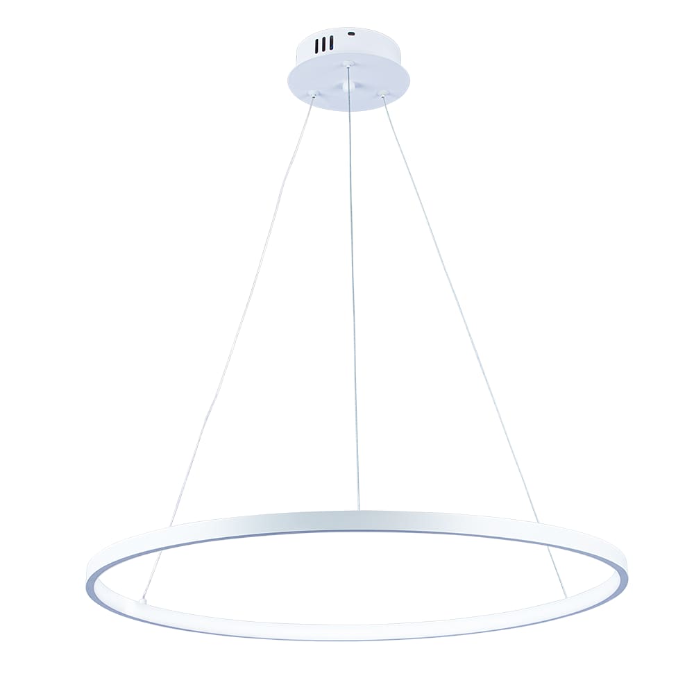 Pendente Lustre Led Moderno 1 Aro Arco Anel Atenas 60cm 29W 6500K Bivolt Pronto Para Instalar