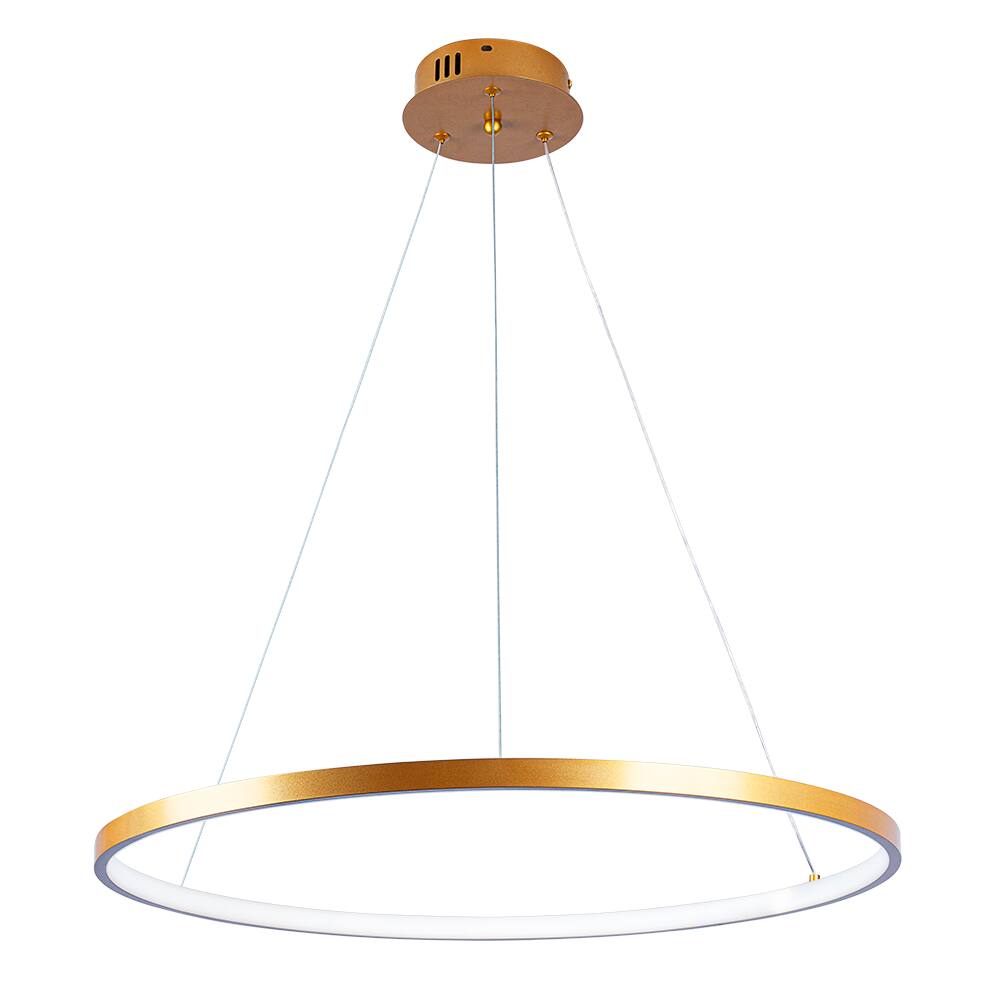 Pendente Lustre Led Moderno 1 Aro Arco Anel Atenas 60cm 29W 6500K Bivolt Pronto Para Instalar