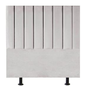 Cabeceira De Cama Solteiro Box 100 Cm Marina Suede cinza Claro