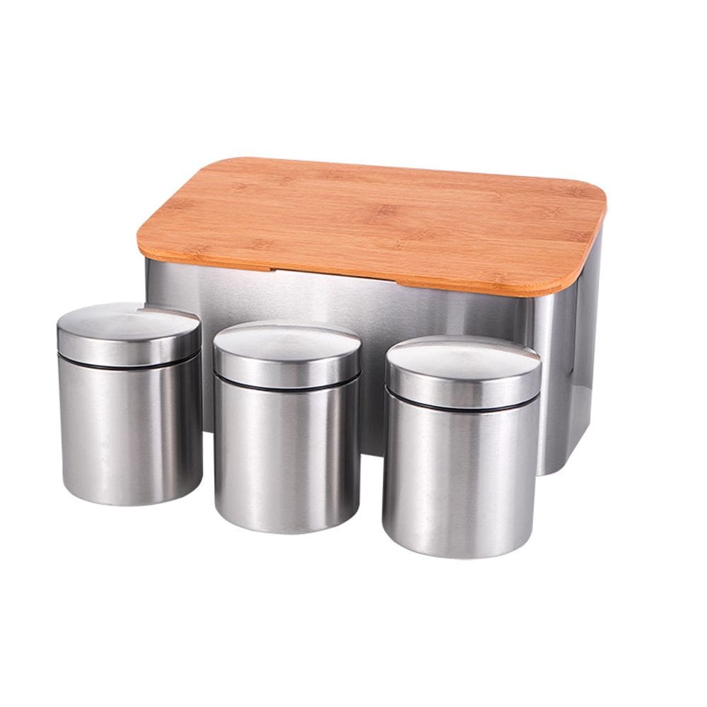 Conjunto Porta Pão Mimo BH23351 Inox Prata