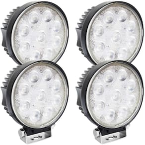 Kit 4 Farol de Milha Led Universal 10V 30V 27W 9 Leds Cinoy YN-FA001 7000K Redondo 11 Cm