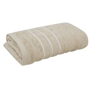 Toalha de Banho Leve Macia Bege Ondulada Jacquard Wave Corttex