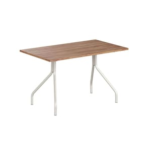 Mesa para Cozinha 1556 + Tampo Madeirado 136x80cm Freijo c/ Prata - Carraro