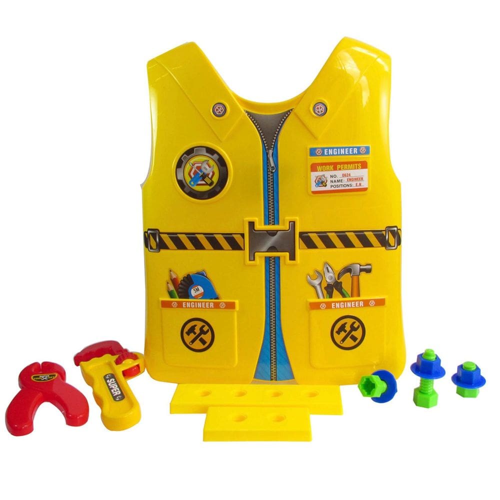 Brinquedo Kit Construtor Com Colete Infantil De Plástico Com 11 Peças