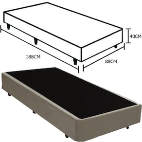 Base Box Solteiro Santo Box Suede 40x88x188