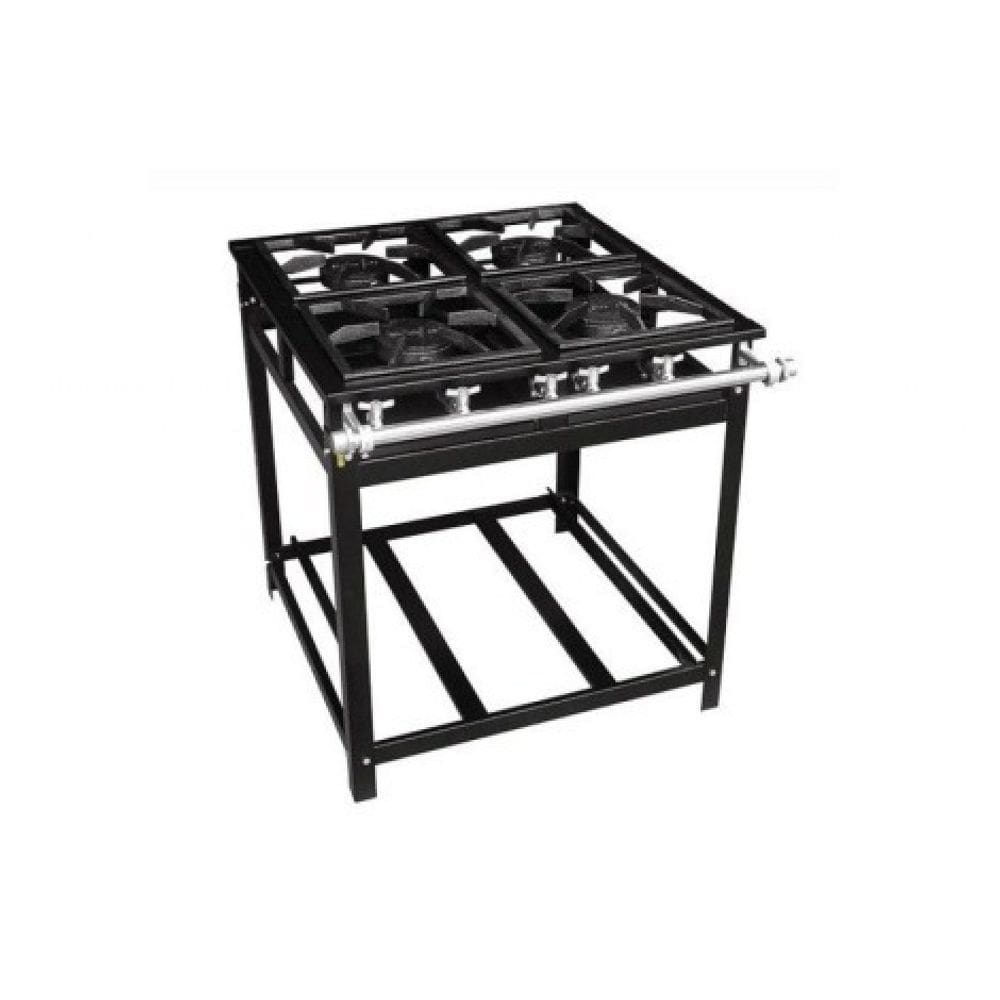 Fogão Industrial 4 Bocas 30x30 Economy Cristal Aço Alta Pressão