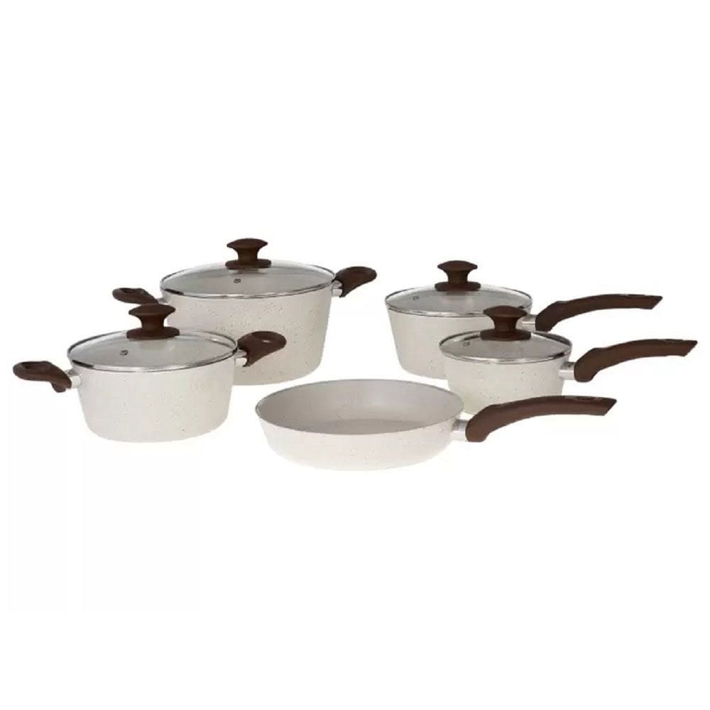 Jogo de Panelas Brinox Antiaderente Ceramic Life 5 Peças Suprema Vanilla