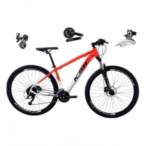 Bicicleta Aro 29 Ksw Xlt Shimano Altus 24v Freio Disco Hidráulico Garfo Trava - Laranja/branco Tam.17