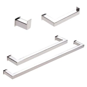 Kit de Acessórios Para Banheiro com 4 Peças em Aço Inox Polido Linha Larissa  Stainless