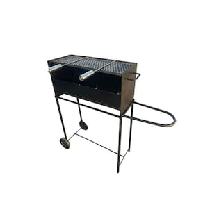 Churrasqueira 2 Repartições Com 1 Grelha De Inox 2 Repartições Preto