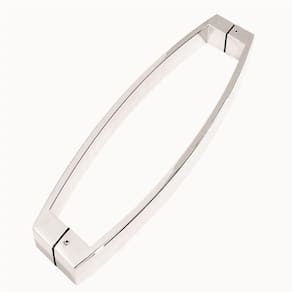 Puxador Duplo Inox Polido Brilhante Arqueado 43 Cm