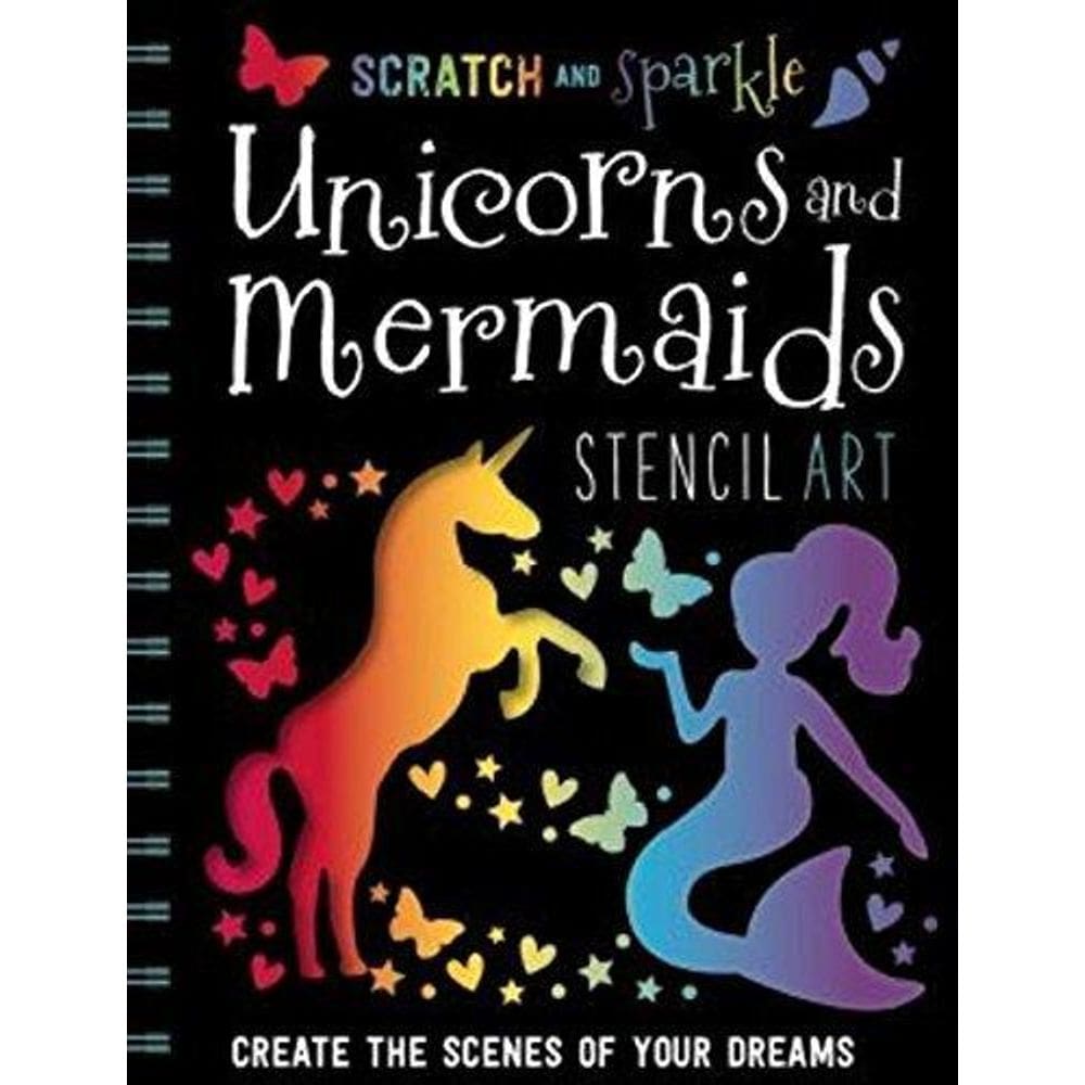 Scratch And Sparkle Unicorns And Mermaids Stencil Art