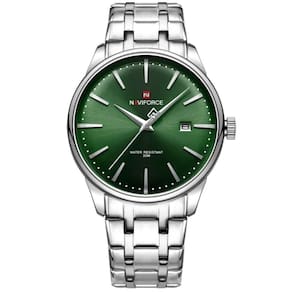 Relógio De Quartzo Masculino Pulseira De Aço Inoxidável Resistente à água Verde