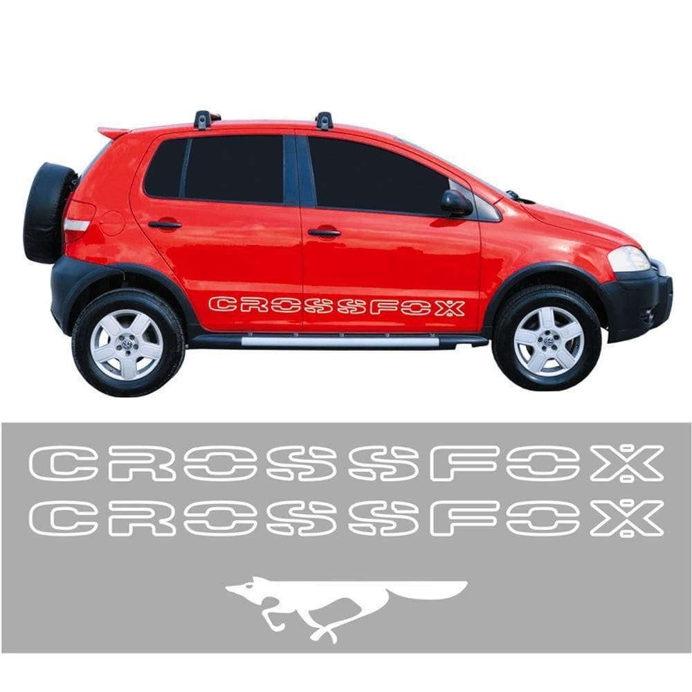 Kit Faixas Crossfox 2006 07 Adesivo Lateral Branco Volkswagen Cor Branco